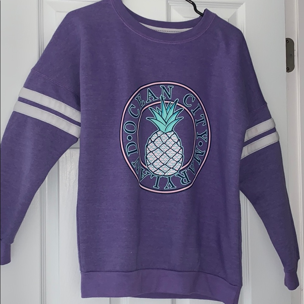purple crewneck sweatshirt from ocean city md